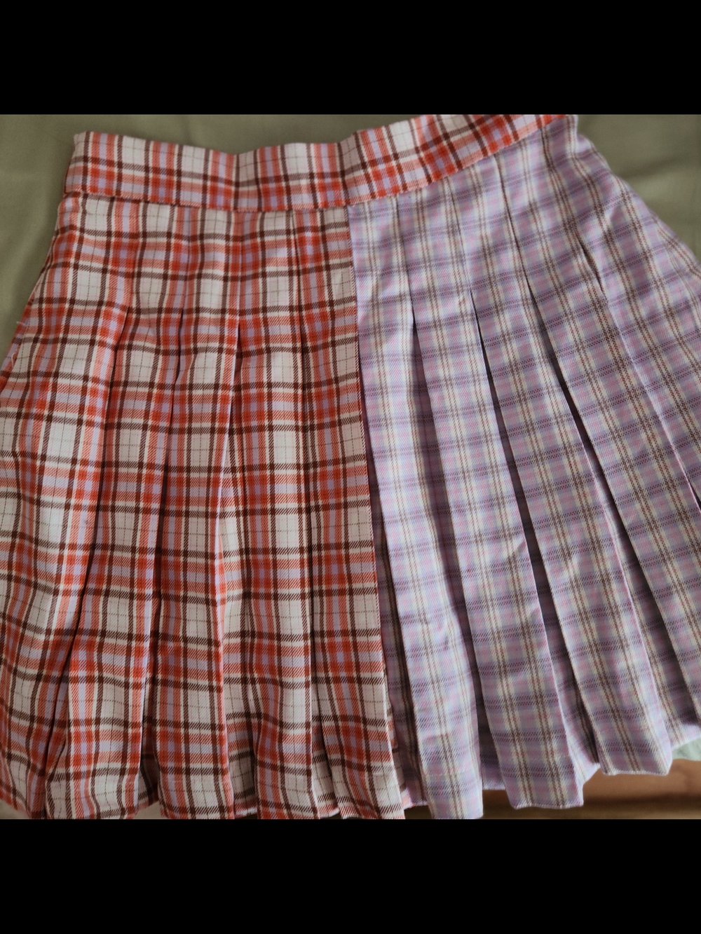 The Ragged Priest Women's Orange Purple White Plaid Pleats Mini Skirt W26L 16